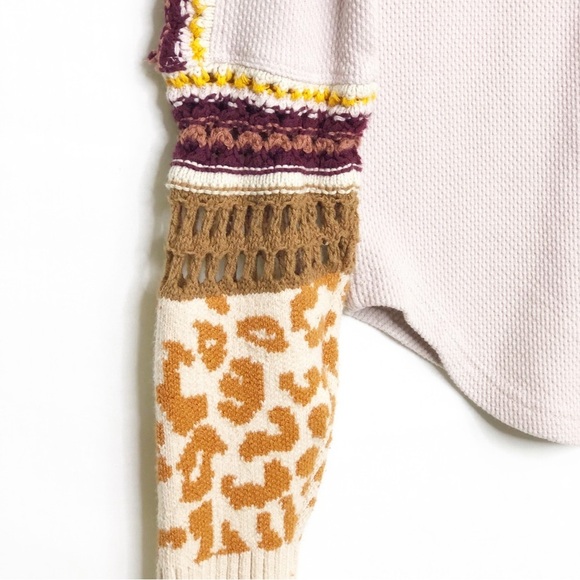 Free People large switch it up thermal tan embellished crochet cup top - Picture 4 of 11